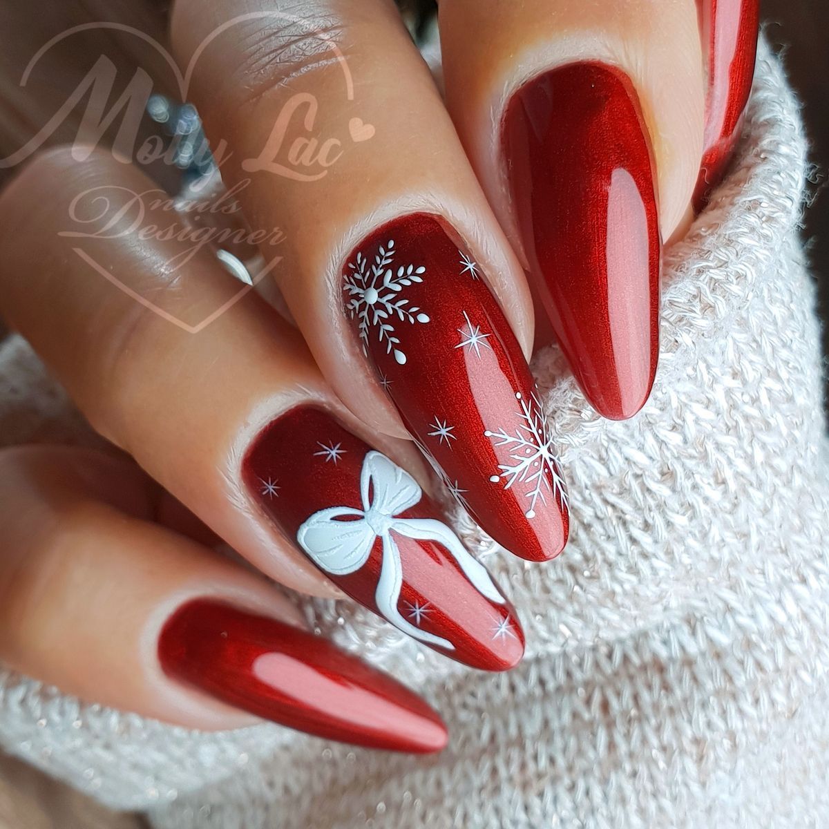 ongle rouge noel