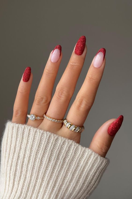 ongle rouge noel