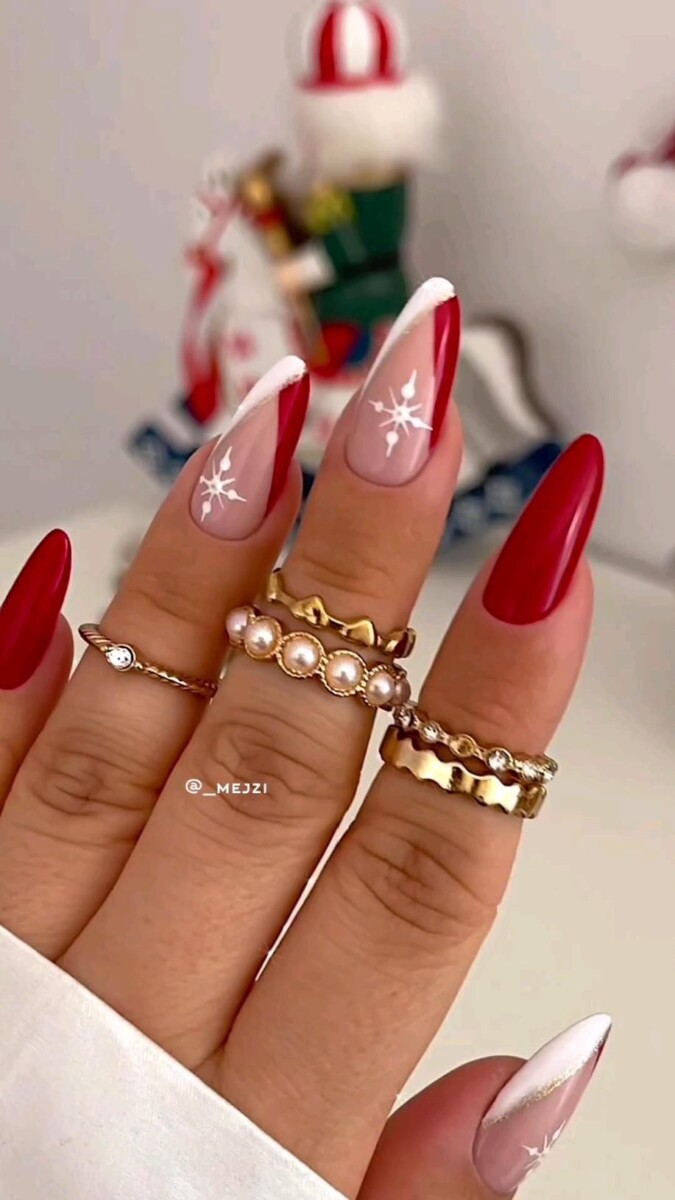 ongle rouge noel