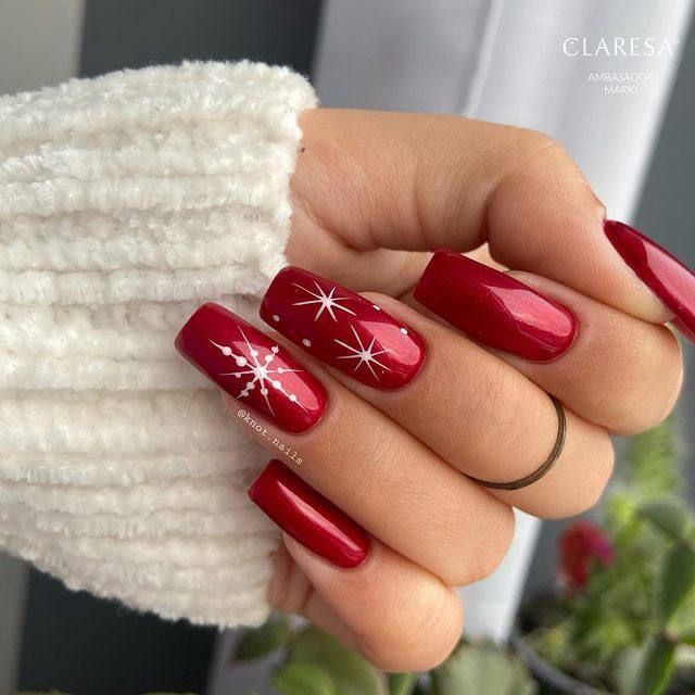 ongle rouge noel