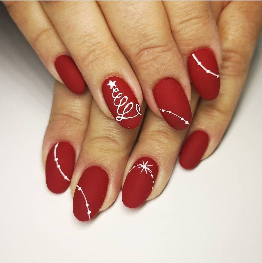 ongle rouge noel