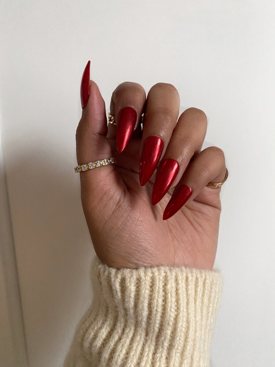 ongle rouge noel