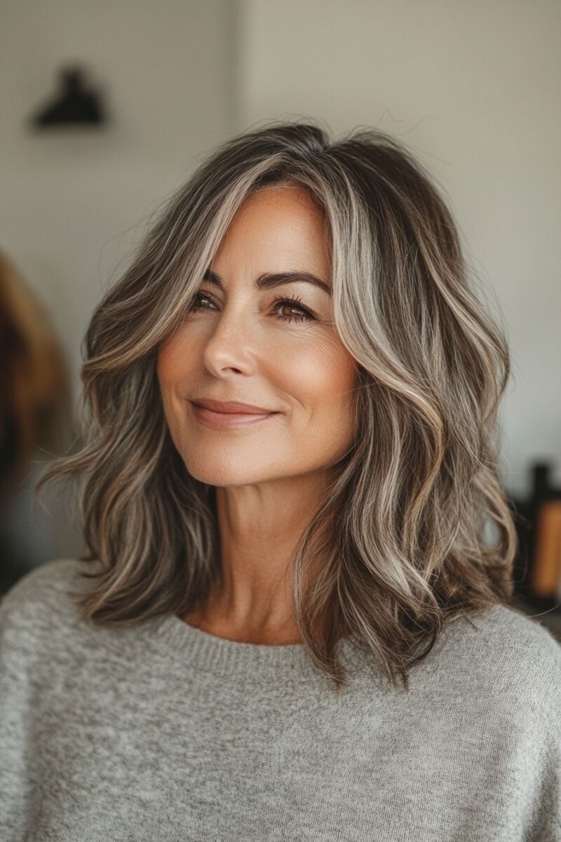 balayage pour cheveux gris
