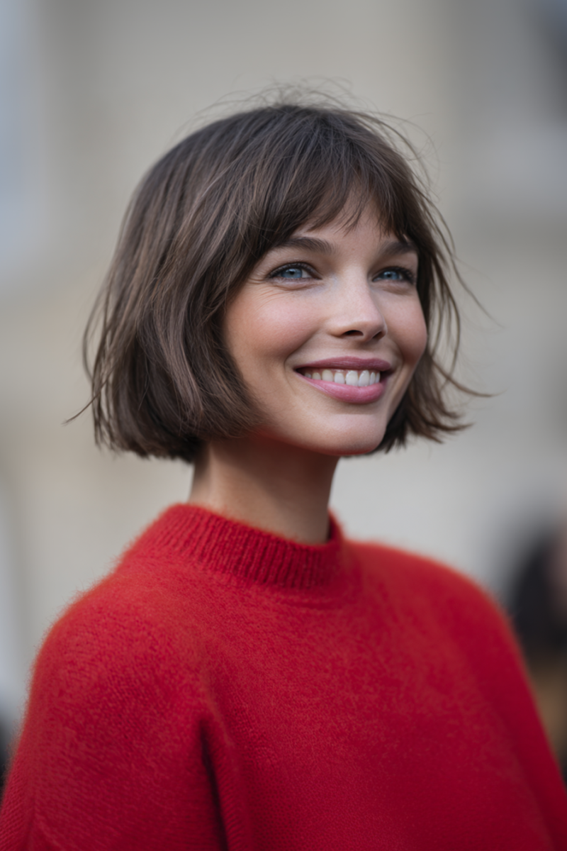 coupe carré et frange
