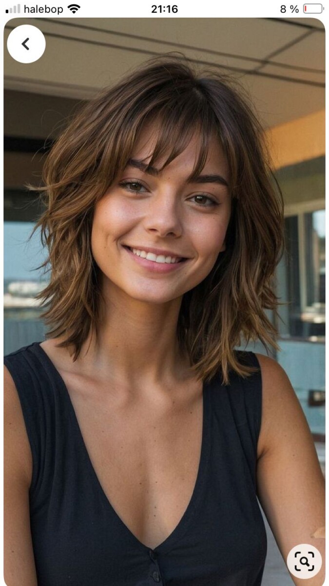 Carré frange effilée