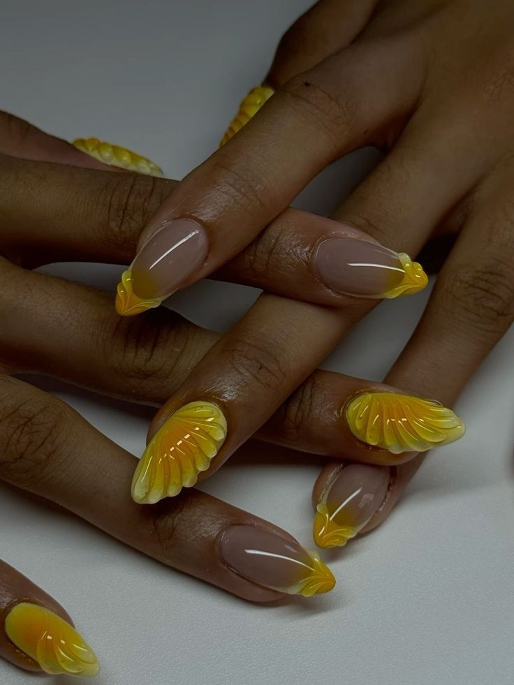 Ongles fluo été jaune