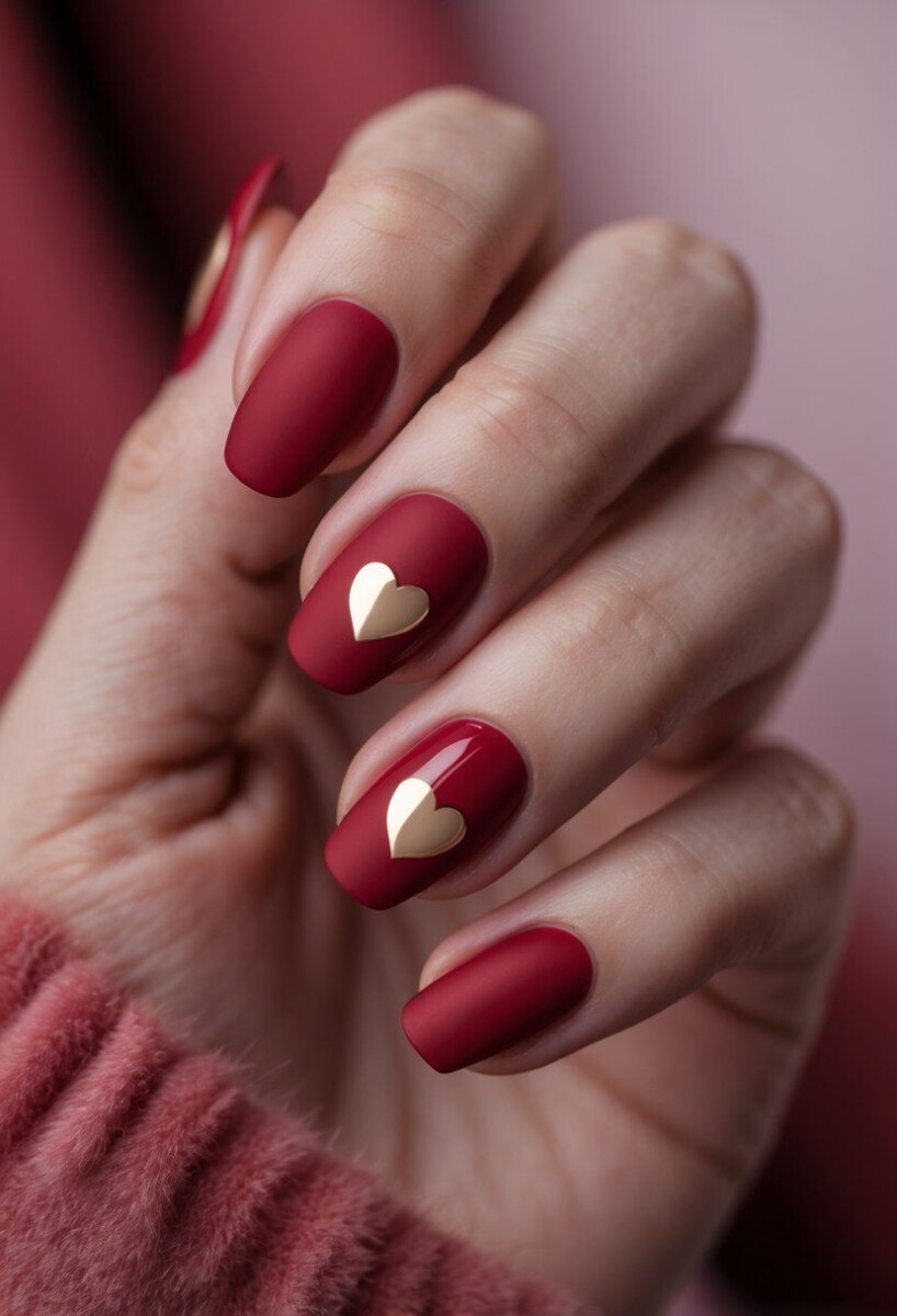 Nail art cœur Saint-Valentin
