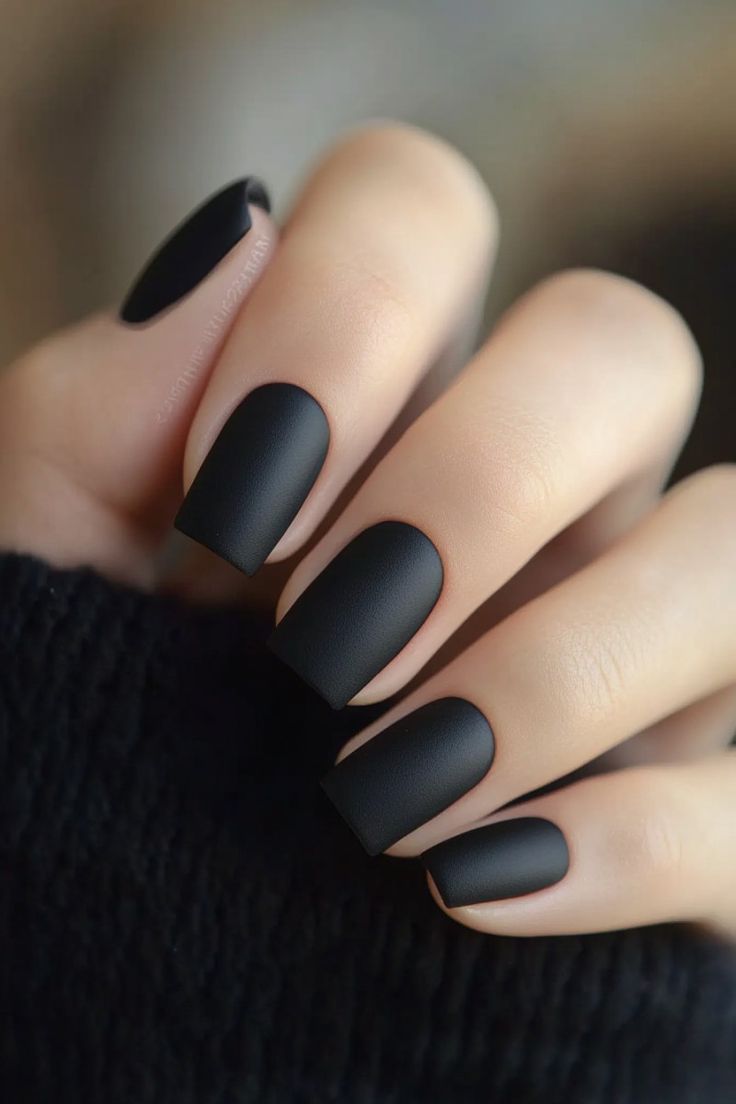 manucure noir mate