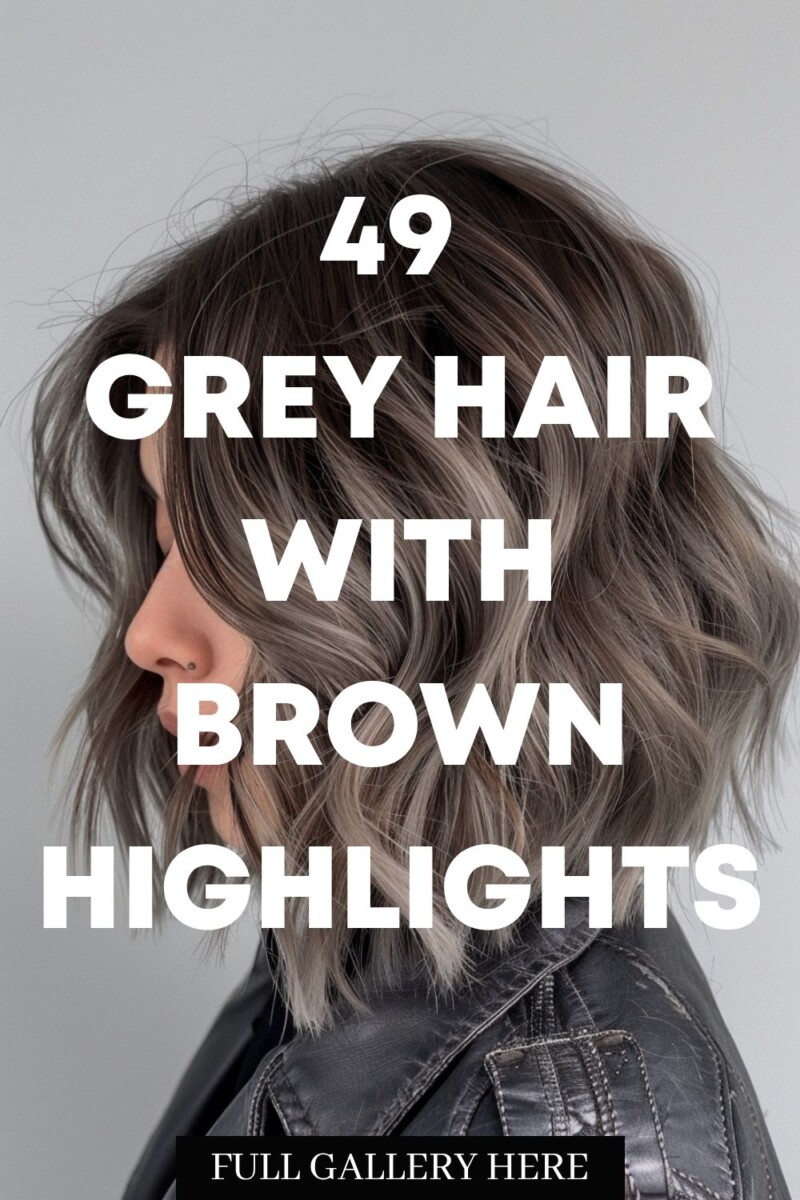 Balayage gris brune court