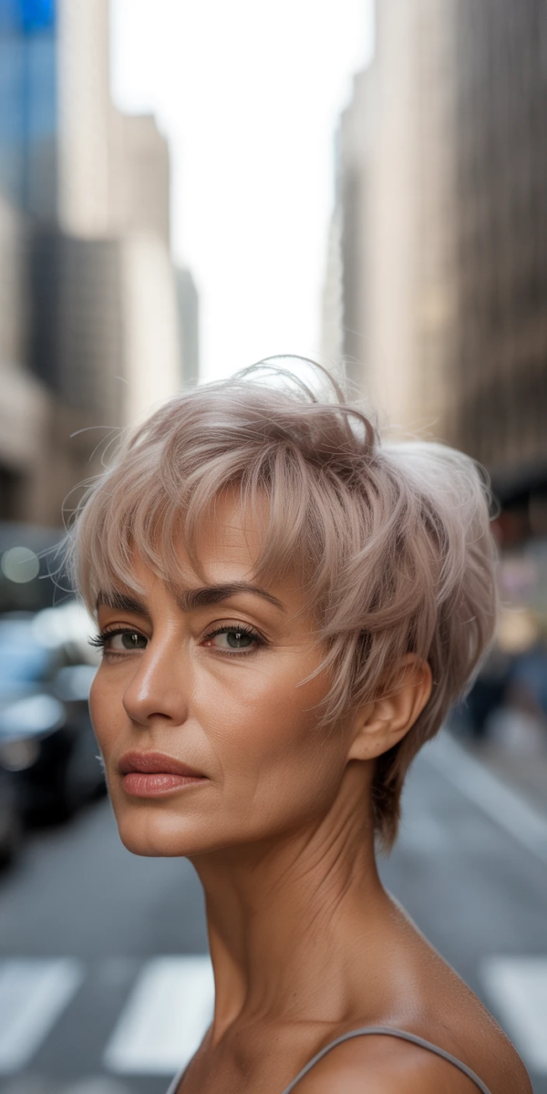 Pixie cut femme moderne