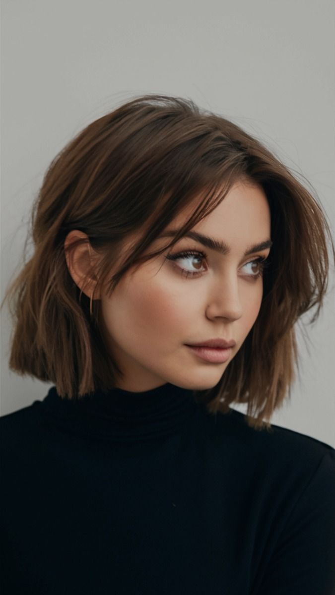 Cheveux courts frange rideau