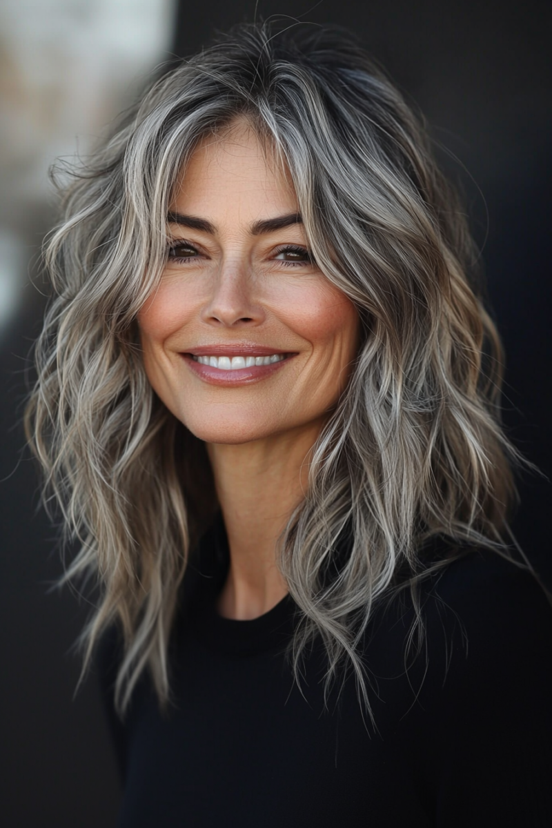 balayage pour cheveux gris