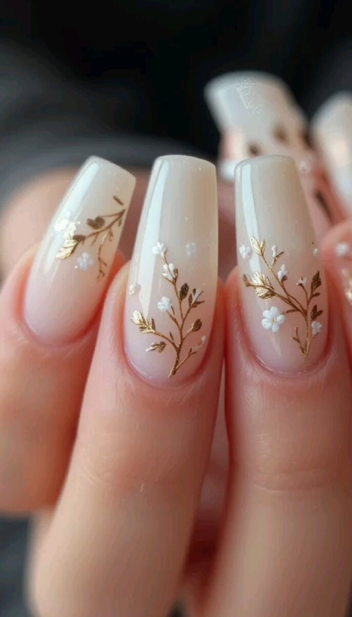 Ongles mariage champêtre