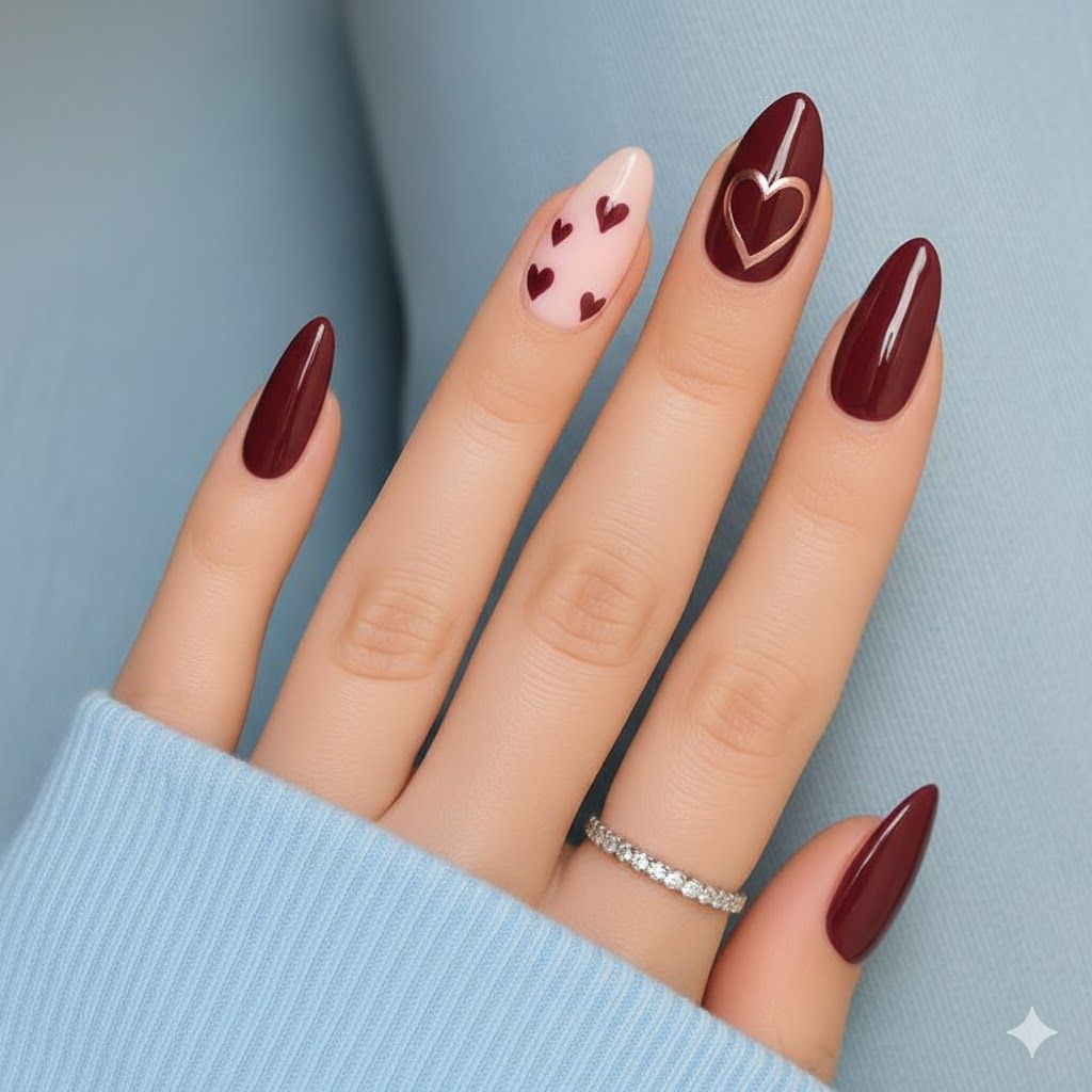 ongles saint valentin