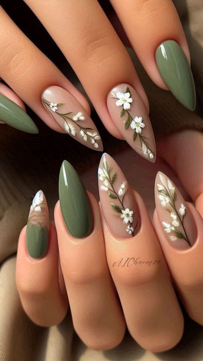 Ongles mariage champêtre
