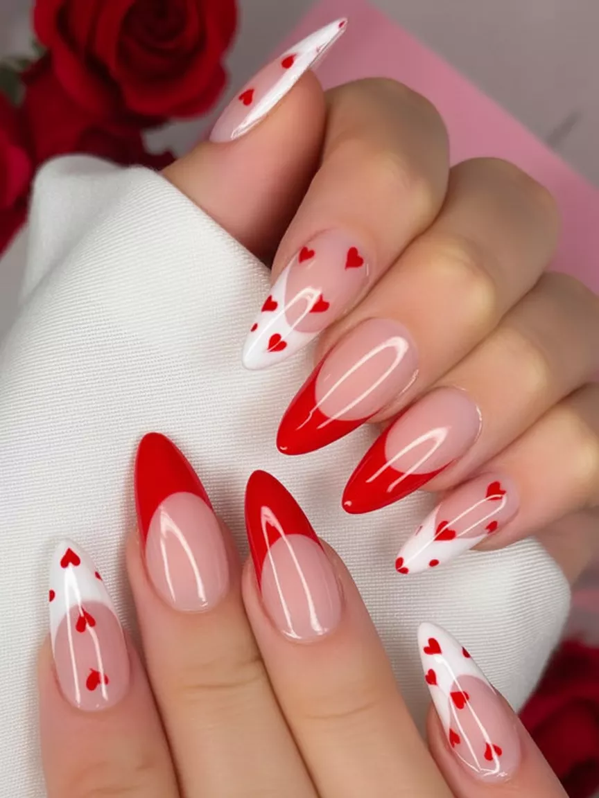 Nail art Saint-Valentin chic