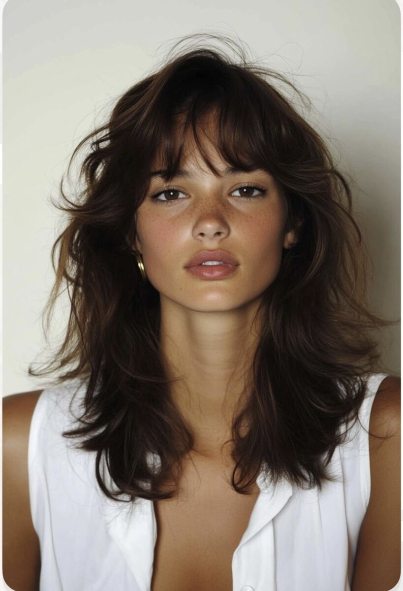 cheveux mi long dégradé lisse