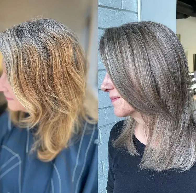 balayage pour cheveux gris