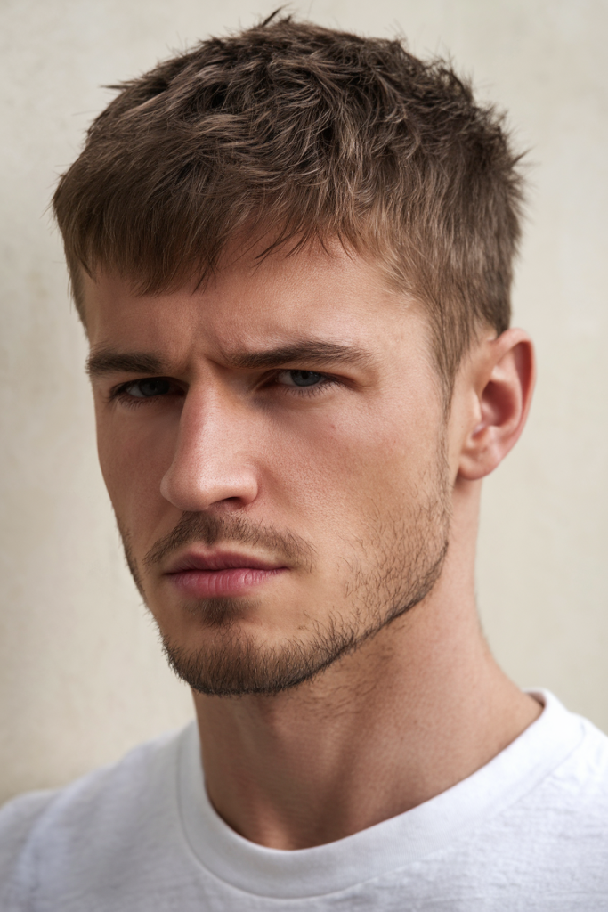 Dégradé avec frange homme
