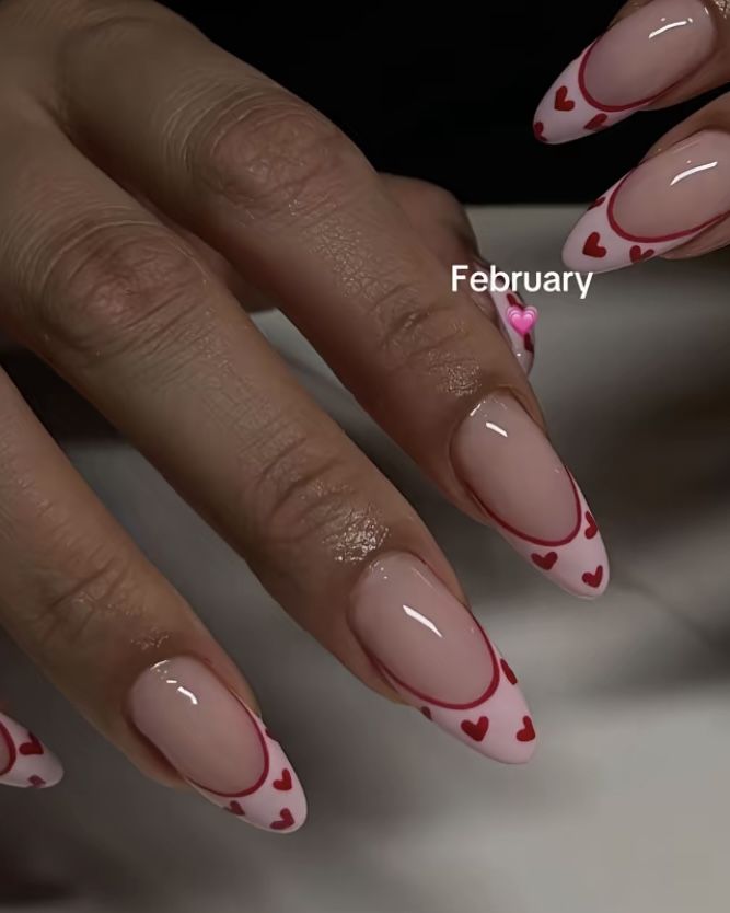 ongles saint valentin