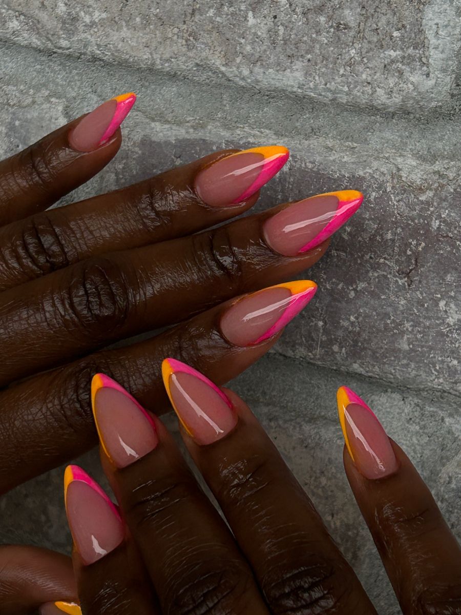 french manucure en couleur