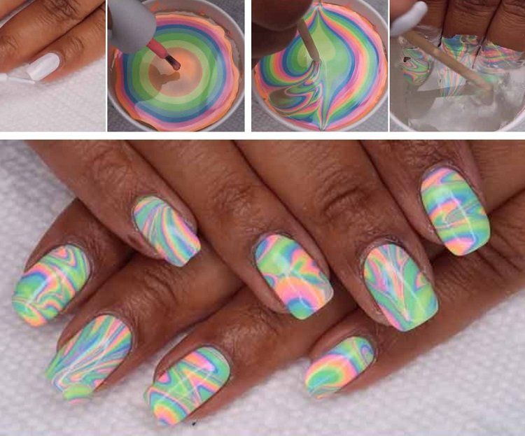 Ongles fluo été nail art