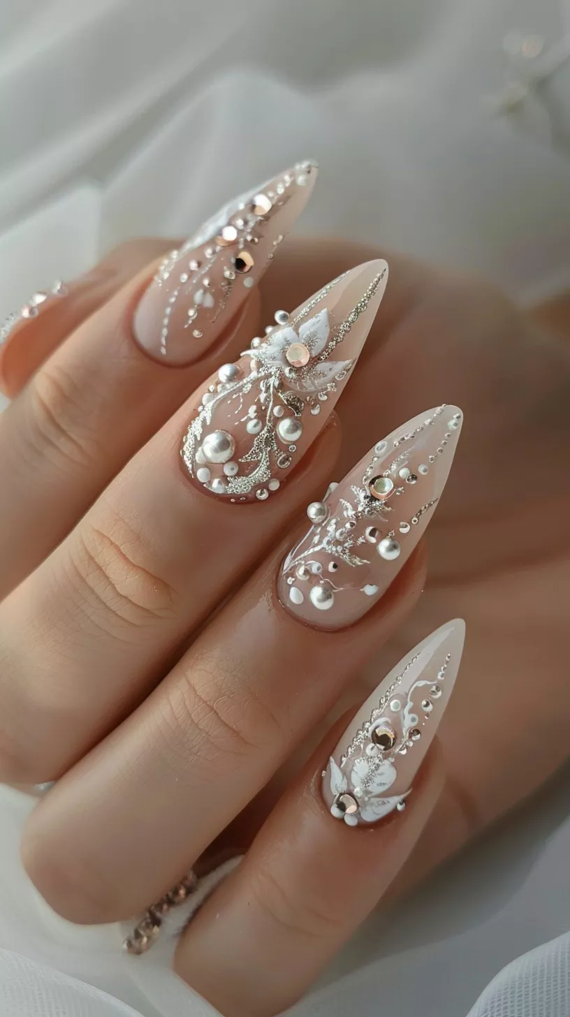 Ongles mariage élégants