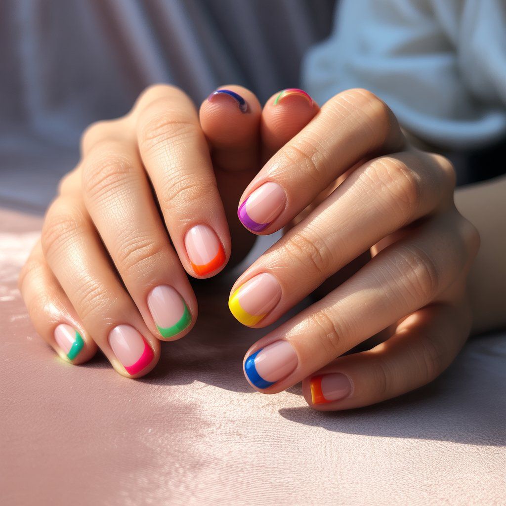 French manucure colorée