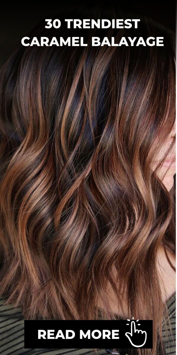 balayage caramel sur brune carré