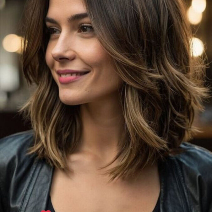 Mouvement et légèreté : le charme du cheveux mi long dégradé lisse