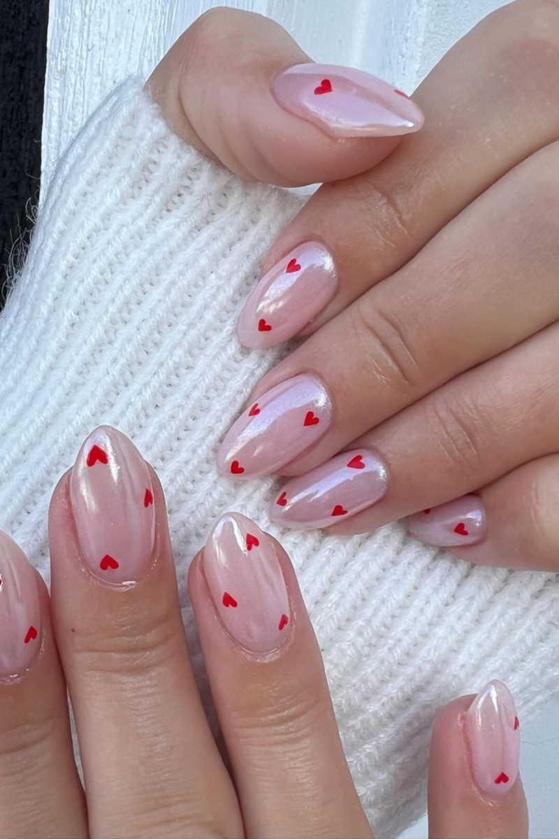 ongles saint valentin