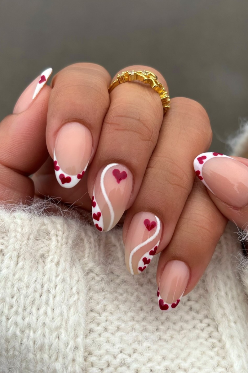 Nail art Saint-Valentin chic