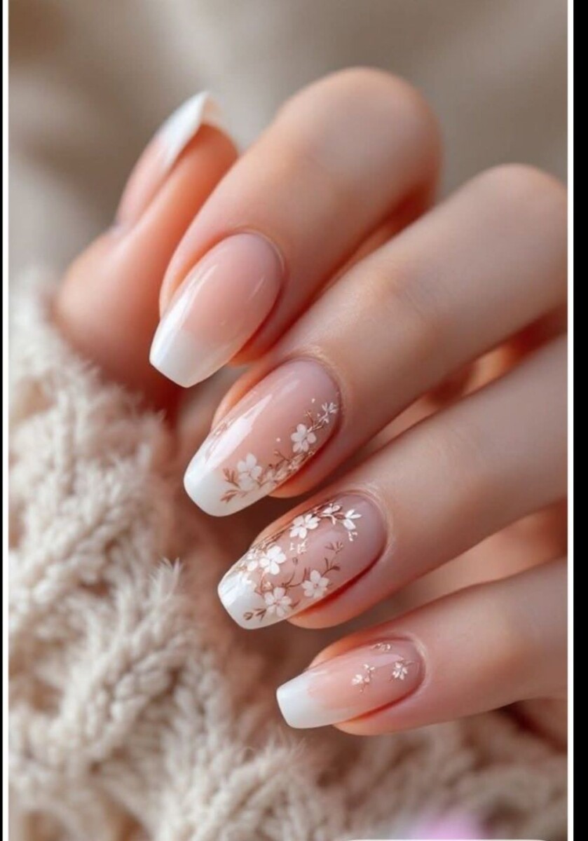 Ongles mariage champêtre