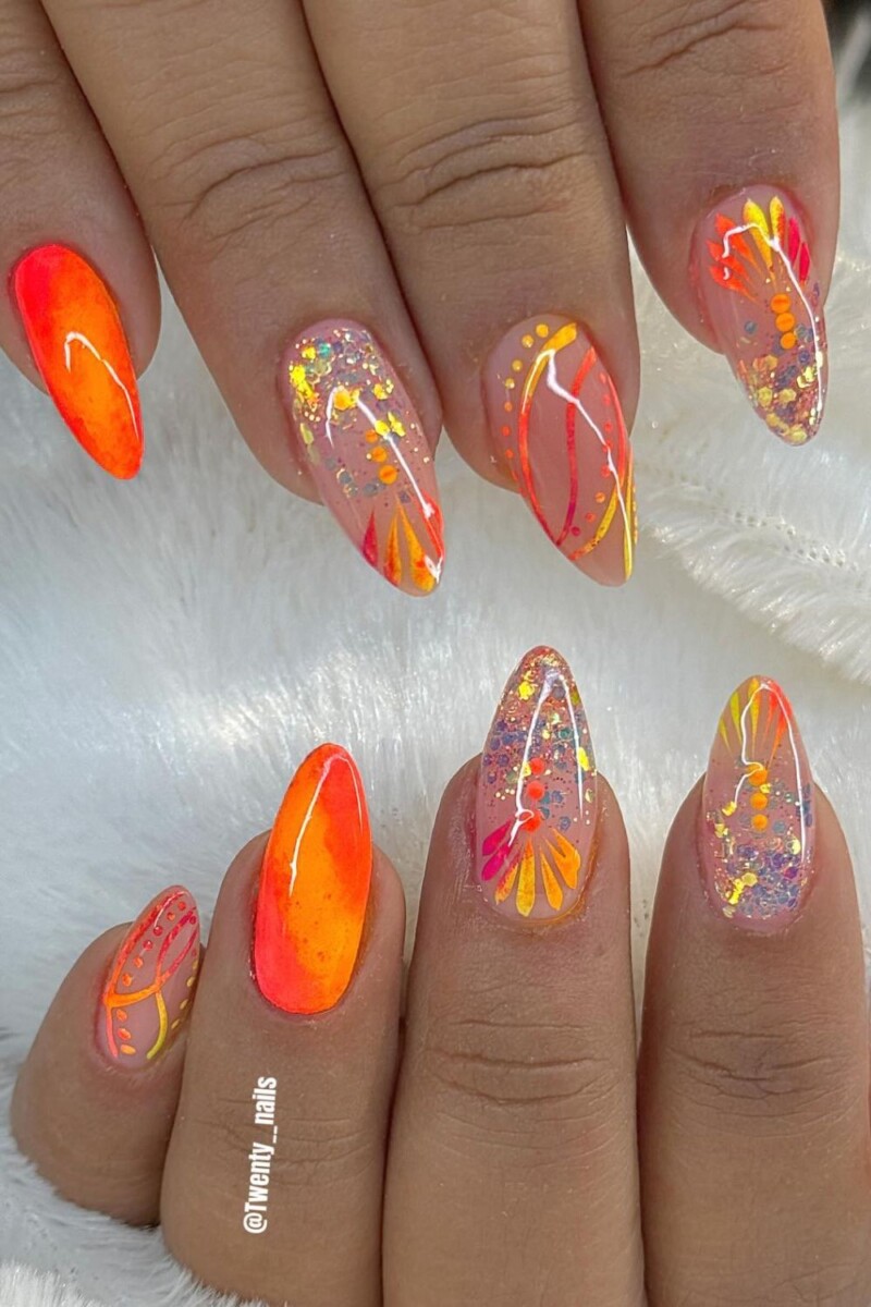Ongles fluo été nail art