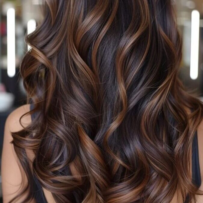 Gourmandise et reflets : le balayage caramel sur brune carré