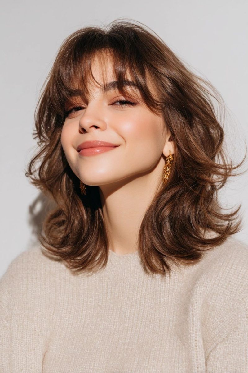 Coupe carré dégradé frange rideau