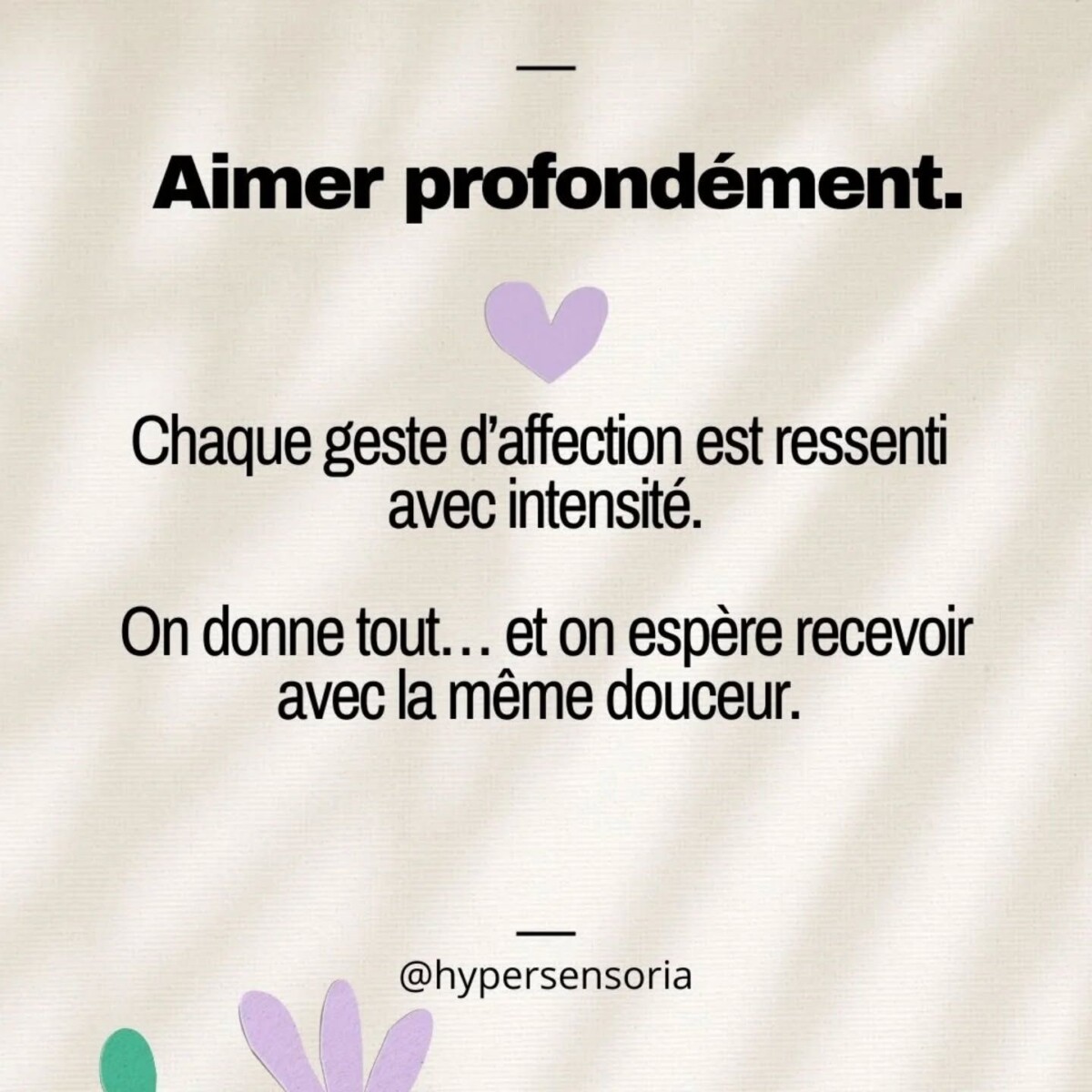 Amour hypersensible