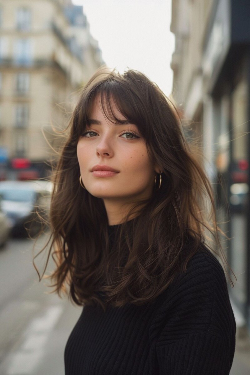Carré long avec frange