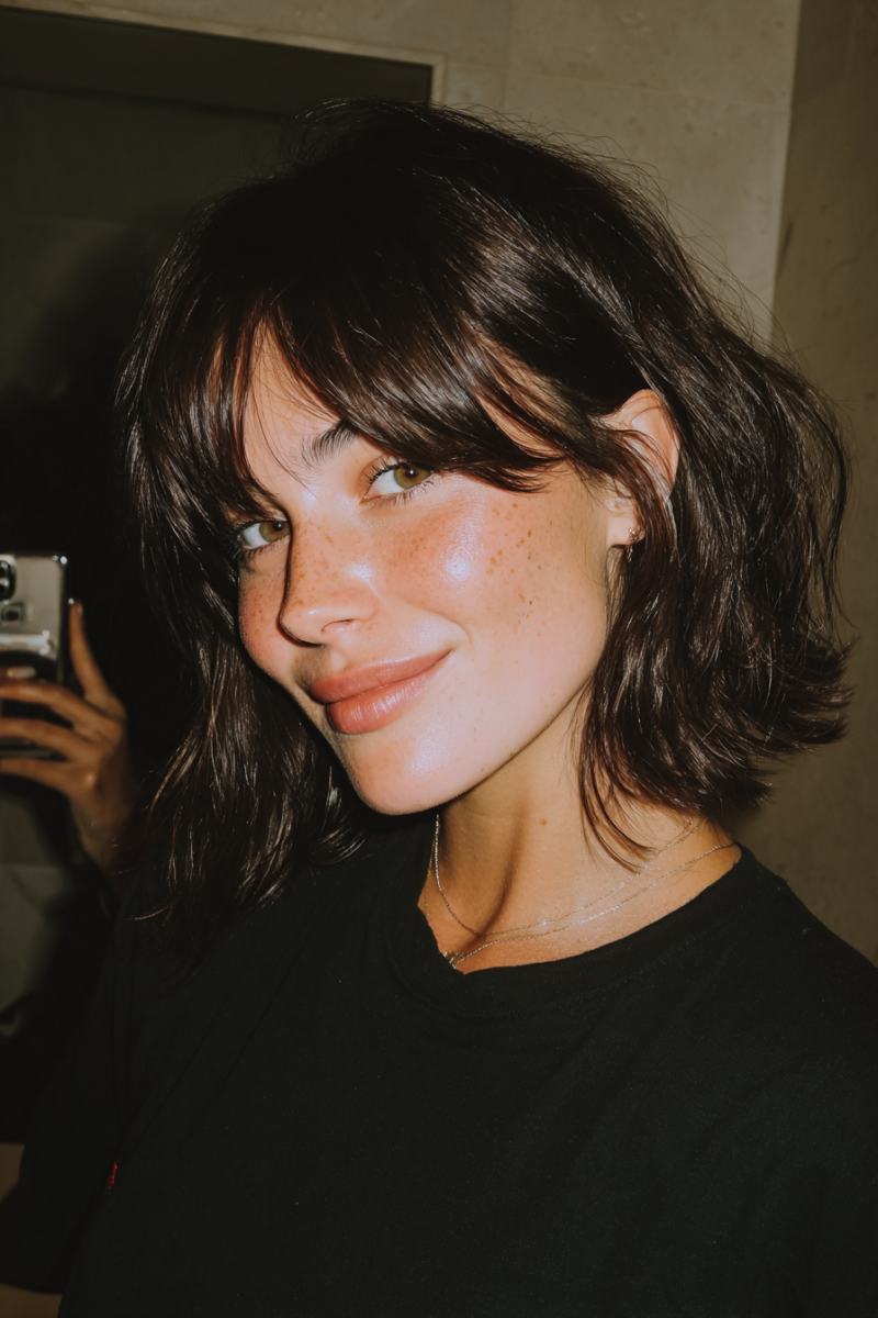 frange rideau cheveux courts