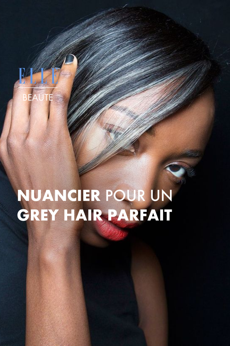 Balayage gris sur brune