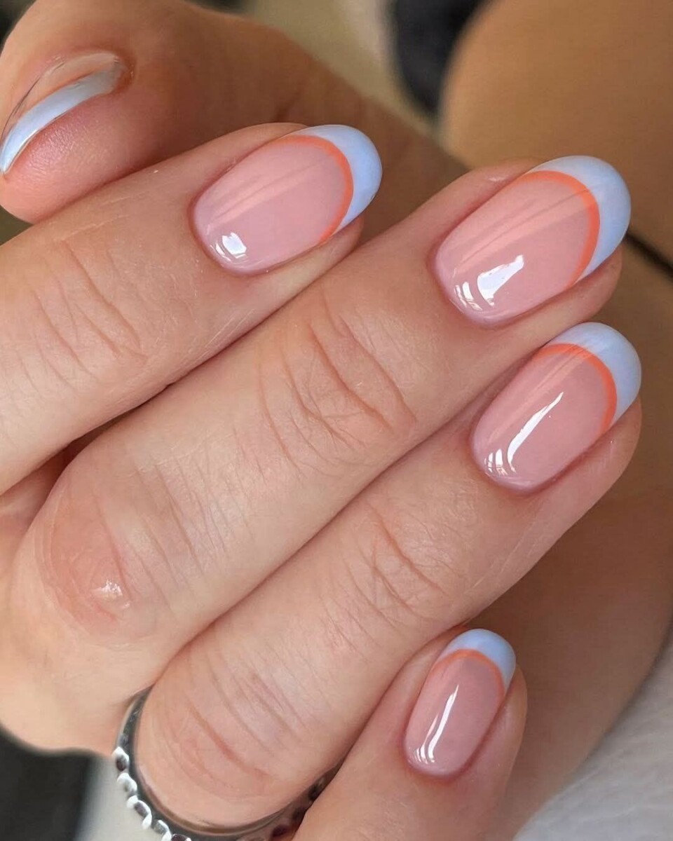French manucure colorée