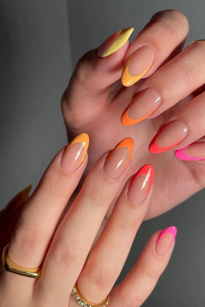 french manucure en couleur