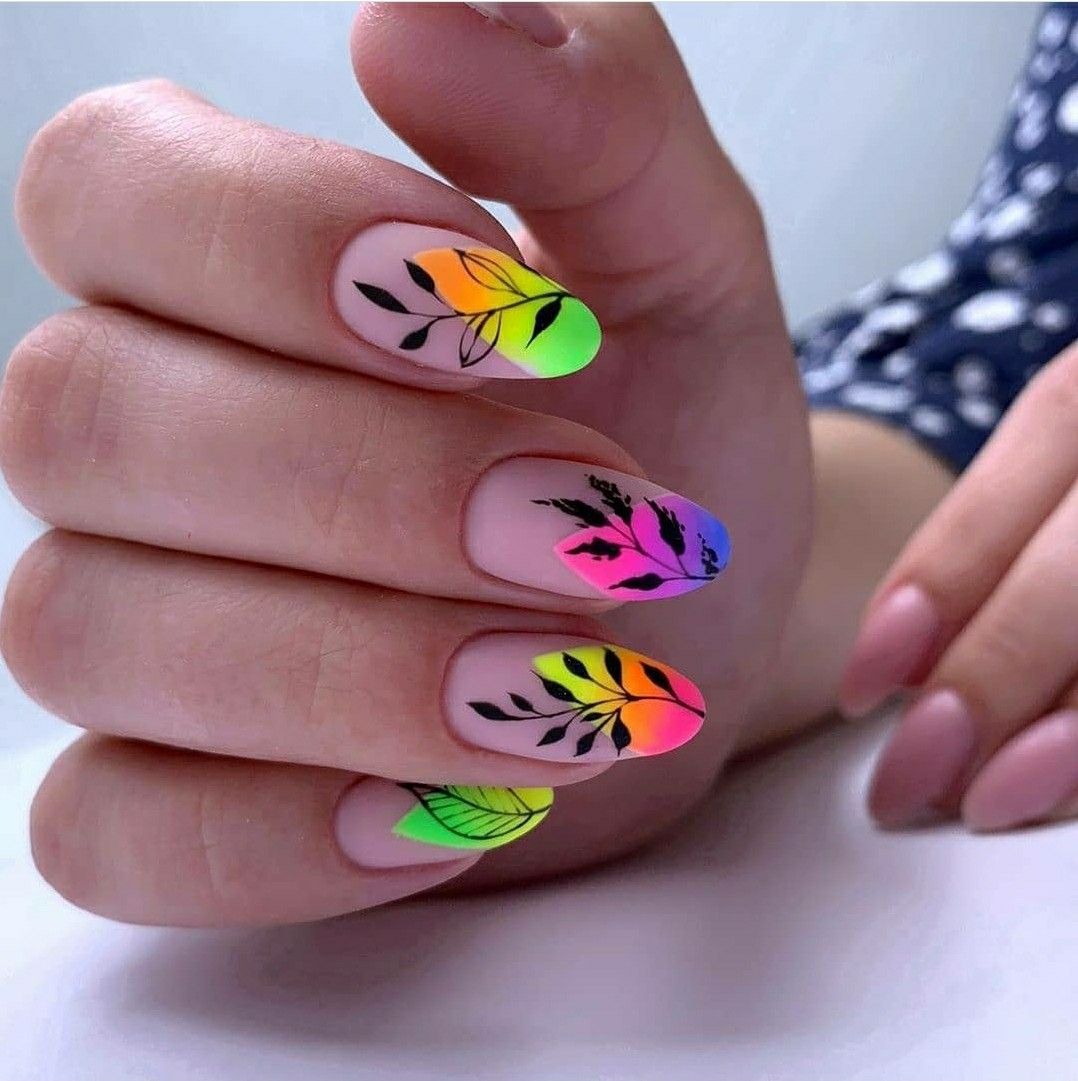 Ongles fluo été nail art