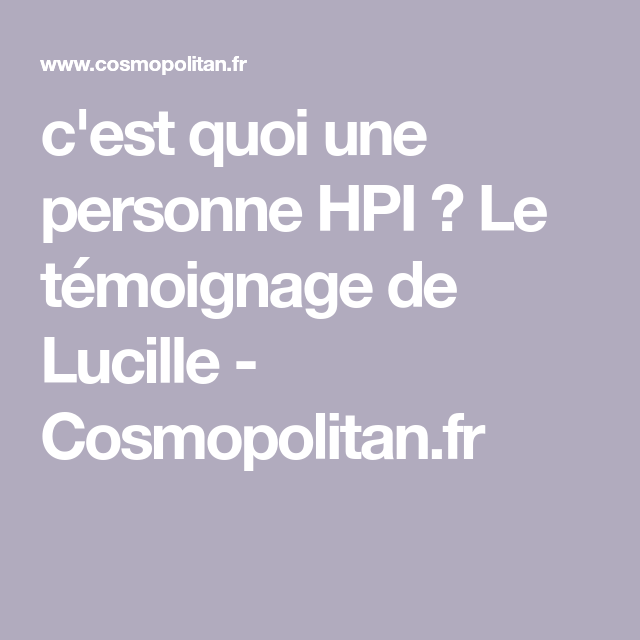 Diagnostic HPI bilan