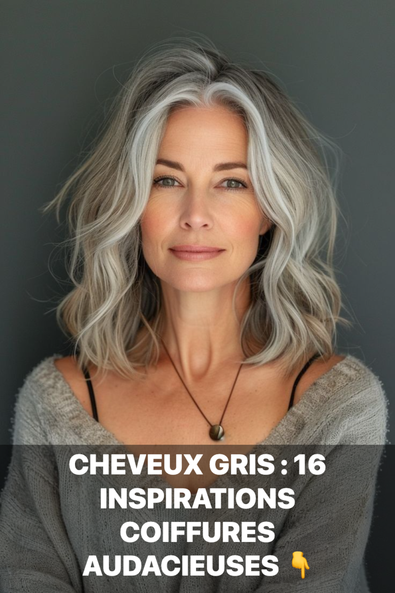Balayage cheveux gris naturel